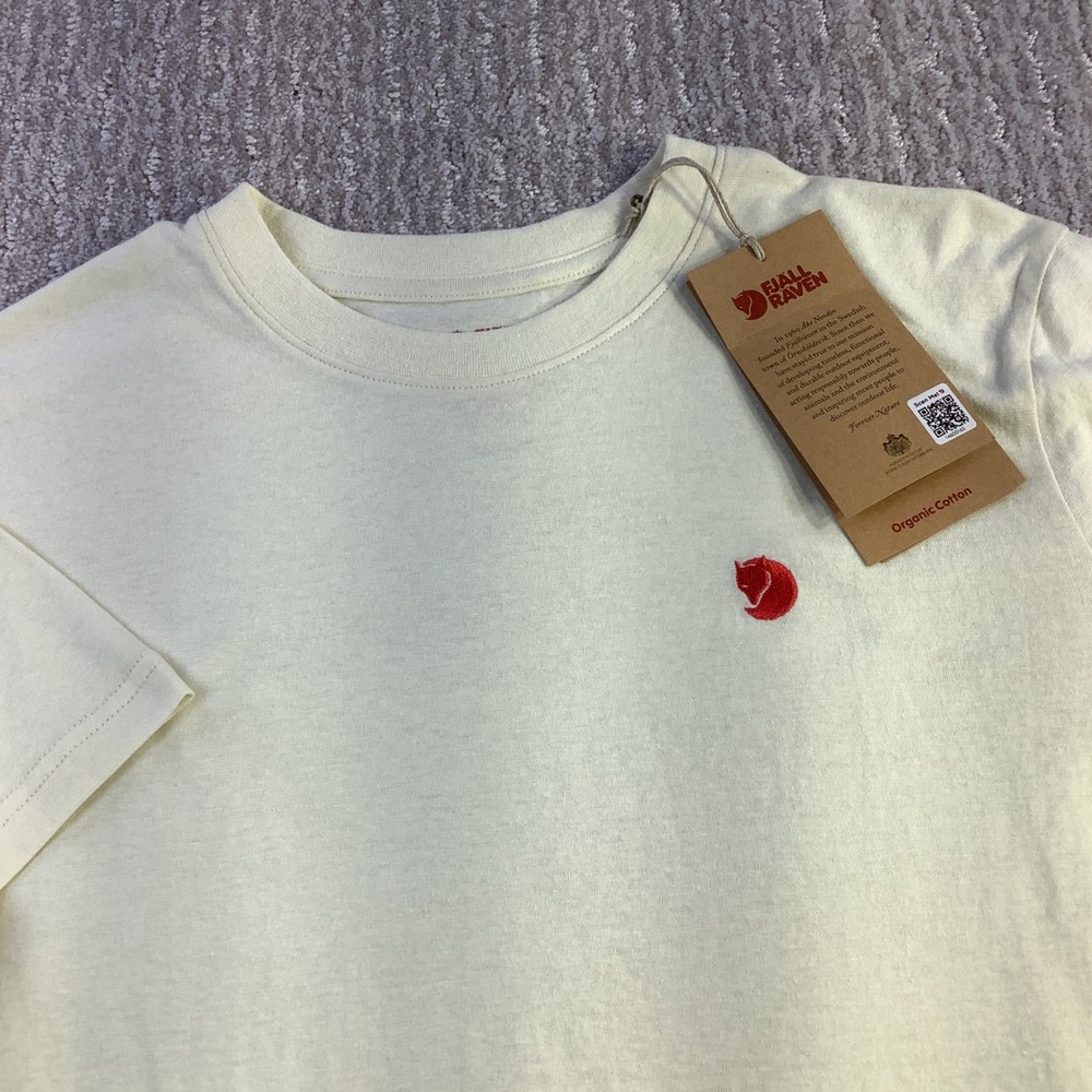 Fjallraven Hemp‎ Blend Logo T-Shirt Chalk White Organic Cotton Womens Size M NWT